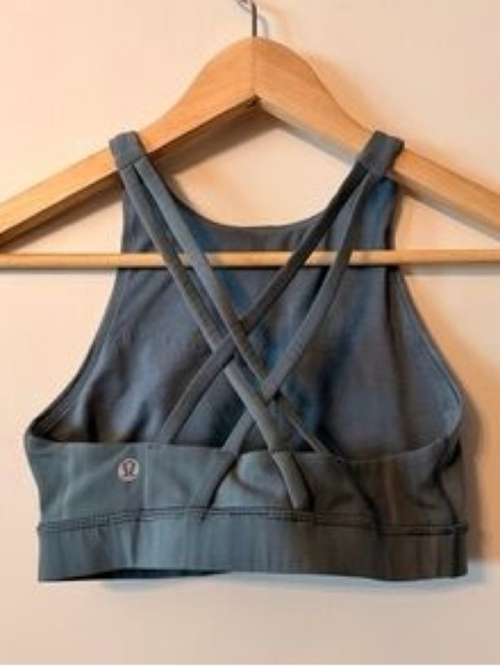Lululemon Energy Bra High Neck - Linear Spray Dye White Deep Ocean